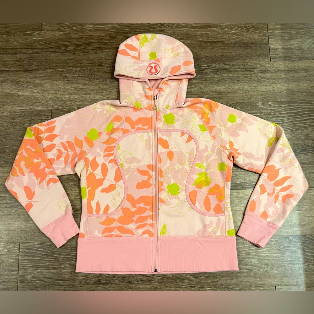 lululemon athletica Pink and Orange Patterned Hoodie